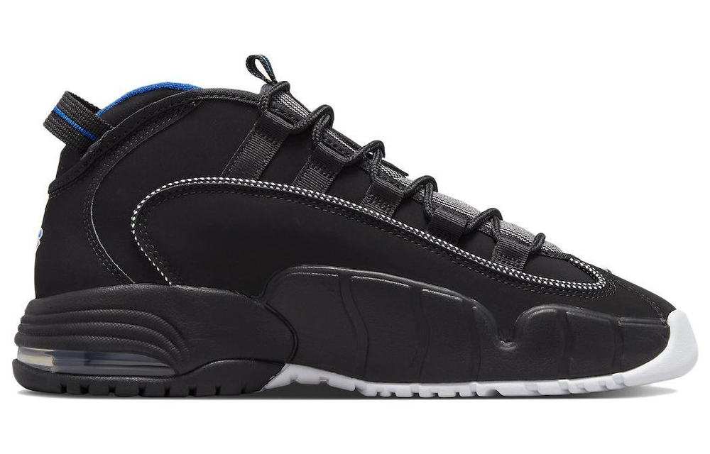 Nike Air Max Penny Orlando mid-top retro basketball shoes men's black and white blue 2022 Edition