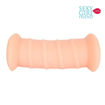 Телесный вибромастурбатор-вагина с комплектом эрекционных колец (Цвет: телесный)