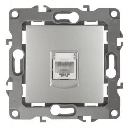 12-3107-03 ЭРА Розетка информационная RJ45, IP20, Эра12, алюминий