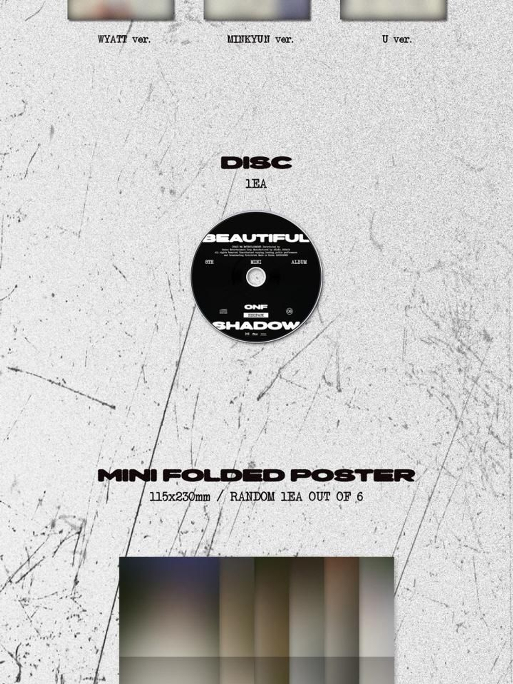 Альбом ONF - BEAUTIFUL SHADOW 8th Mini Album DIGIPACK 6 Version SET