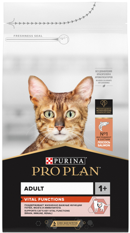 ProPlan 400г Vital Function Сухой корм для взрослых кошек Лосось