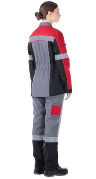 Костюм женский "Виват" брюки (серый/черный/красный)