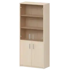 Шкаф комбинированный с тонированным стеклом А-310/А-стл310тон Бук 770x365x2000 Арго