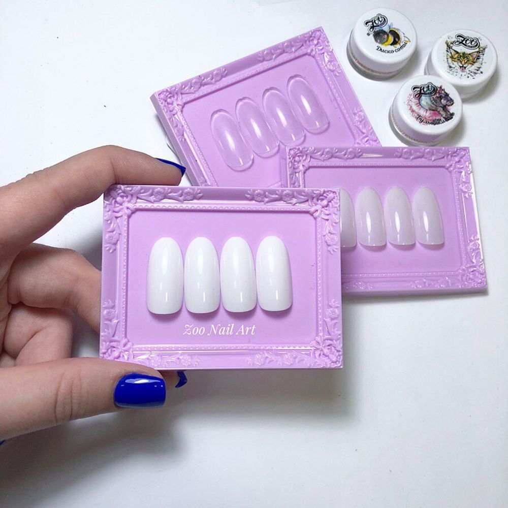 Zoo - Типсы формы миндаль белые, 50шт (2)