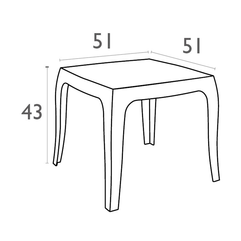 Столик прозрачный журнальный Siesta Contract Queen, прозрачный