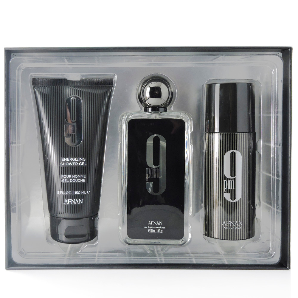 Afnan 9PM набор (edp 100 + sh/g 150 + deo 150) — парфюмерный подарочный набор для мужчин.