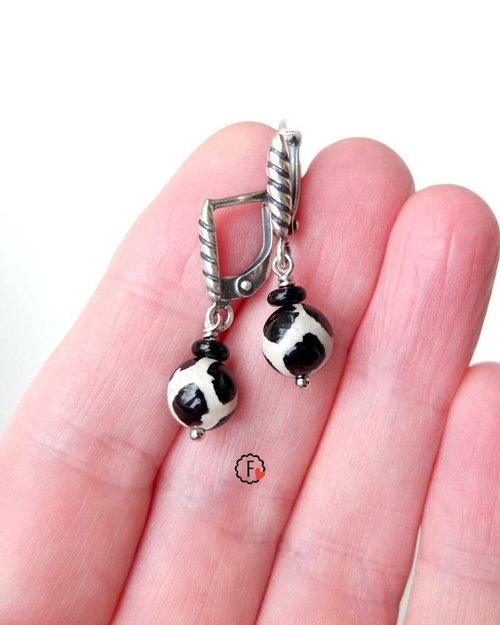 Серьги с агатом с-0977