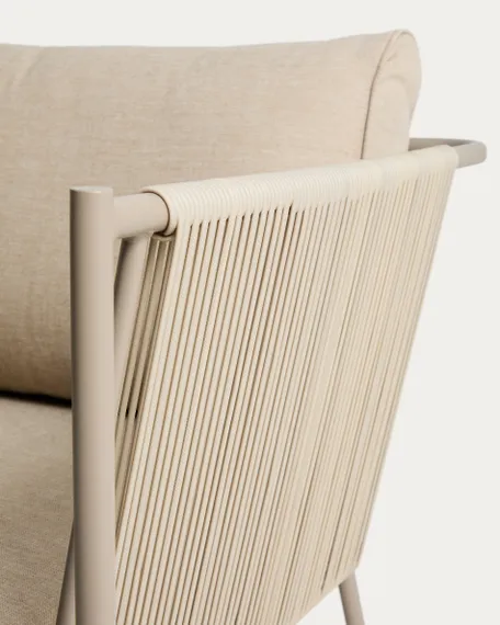 Уличное кресло Zivia из веревки цвета экрю и стали таупе