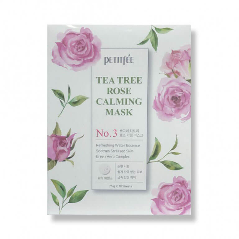 Тканевая маска успокаивающая с чайным деревом и розой PETITFEE Tea Tree Rose Calming Mask
