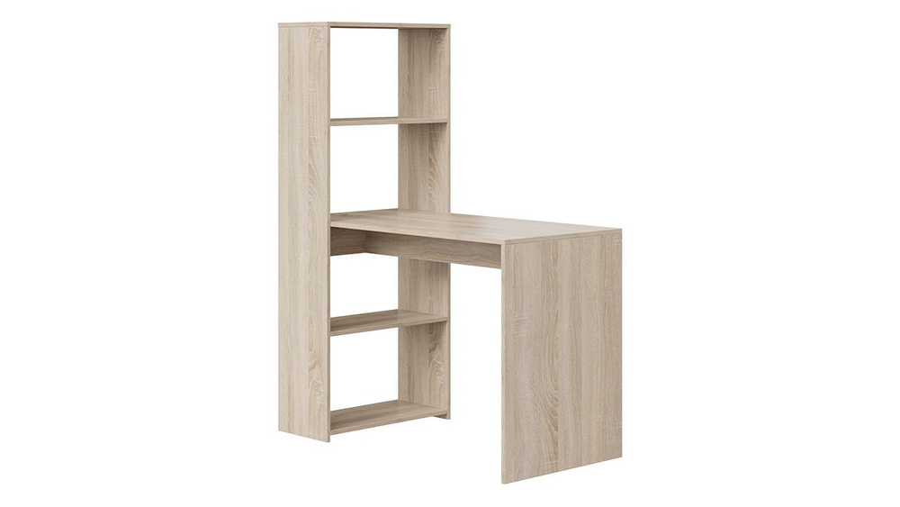 Стол письменный с полками и шкафом Белый Ясень 110х58,4х143,5 см