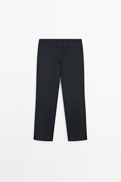 Massimo Dutti Легкие льняные брюки, темно-синий