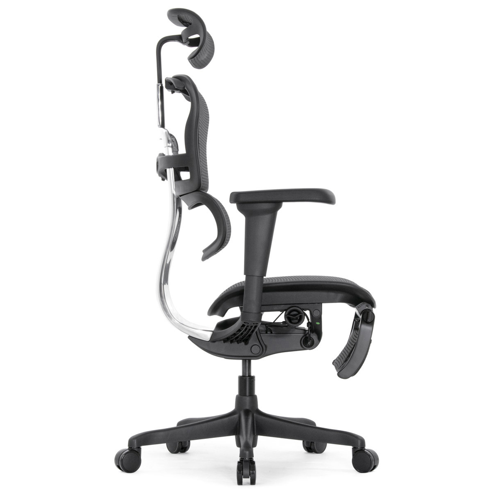 Кресло FALTO Ergohuman Ultra с подножкой ( чёрный каркас /сетка чёрный T-168-B1 Black )
