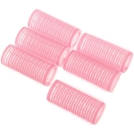Бигуди липучки, 6шт., однотонные, цвет нежно розовый, d-2,5см