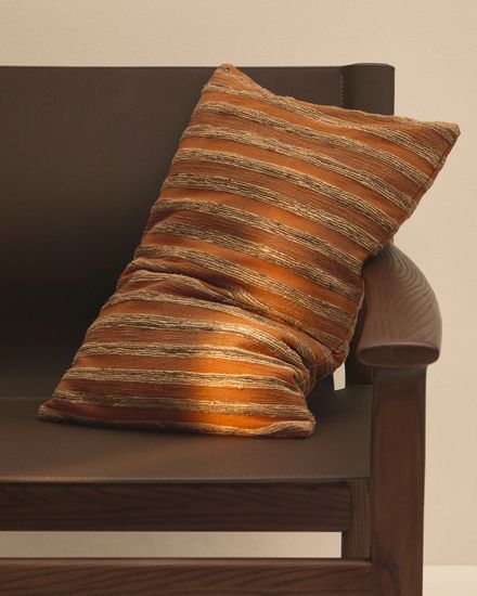 Чехол для подушки Dorevi из жаккарда в оранжевую полоску 40 x 60 см