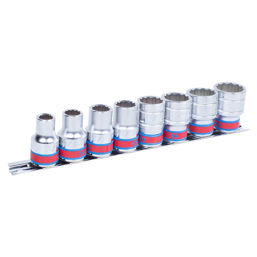 Набор торцевых головок 1/2&amp;quot;, двенадцатигранные, 3/8&amp;quot;-7/8&amp;quot;, 8 предметов KING TONY 4010SR
