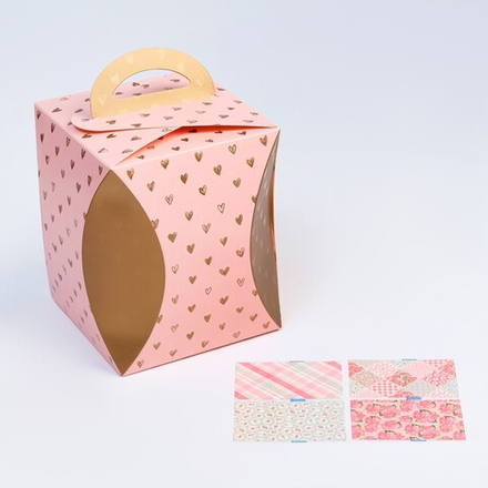 Коробка для кулича «Пастель» 2 штуки, 16×12.4 см, МИКС, 7799927