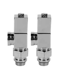Набор дизайн-вентилей CUBE, осевой (хром) 1/2"