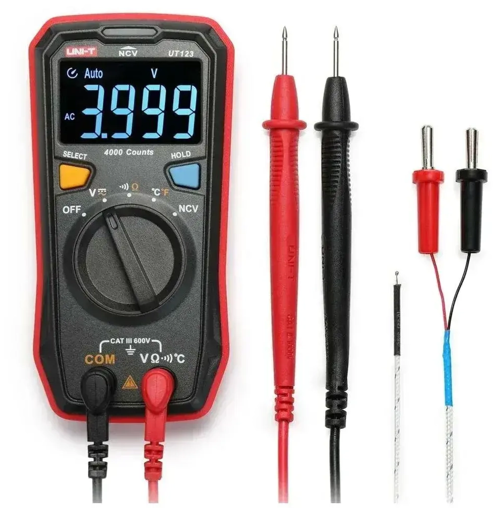 Мультиметр UT123 UNI-T автомат с поиском проводки температурой автоотключением инверсным дисплеем