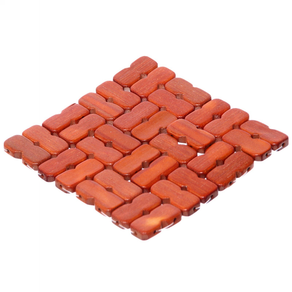 Подставка под горячее бамбуковая «Квадраты» 14*14 см