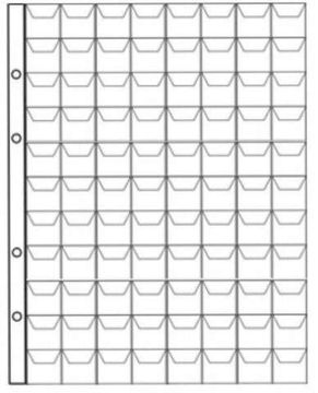 Лист для хранения монет на 88 ячеек (формат Optima) (200х250 мм)