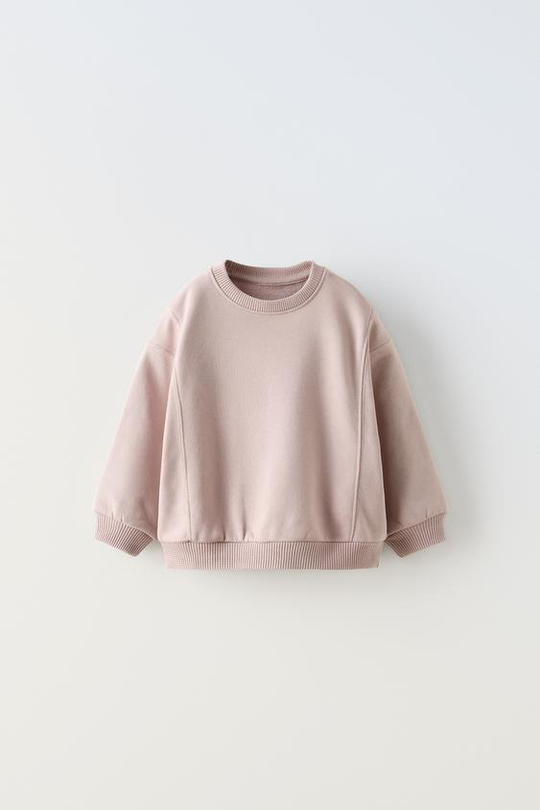ZARA ОДНОТОННАЯ ТОЛСТОВКА С ВАФЕЛЬНЫМ УЗОРОМ, БЕЖЕВЫЙ