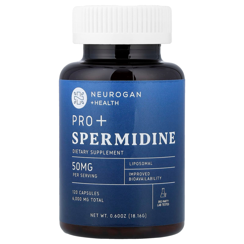 Neurogan Health, Pro+, спермидин, 120 капсул, 18,16 г (0,6 унции)