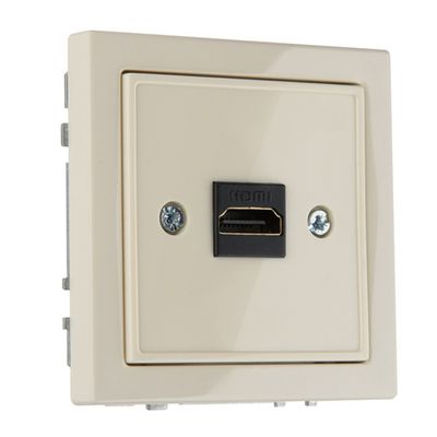 Встроенная розетка HDMI LIREGUS MODERN HDMI-001-01.M/SM слоновая кость матированная