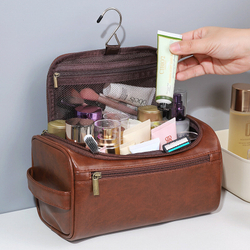 Косметичка дорожная подвесная мужская, органайзер, коричневый