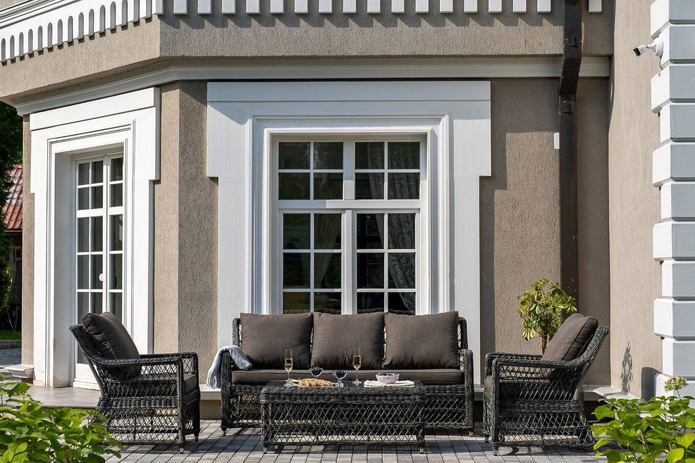 "Гранд Латте" лаунж-зона из искусственного ротанга, цвет графит