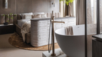 Cмеситель для ванны Gessi Anello, напольный, с душевой лейкой, встраиваемый, цвет Copper Brushed PVD