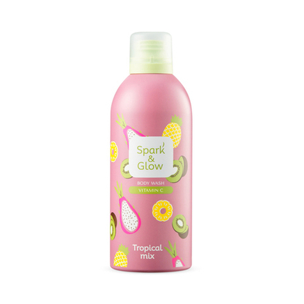 Гель-пена для душа с ароматом тропических фруктов Spark&Glow Tropical mix body wash, 350мл