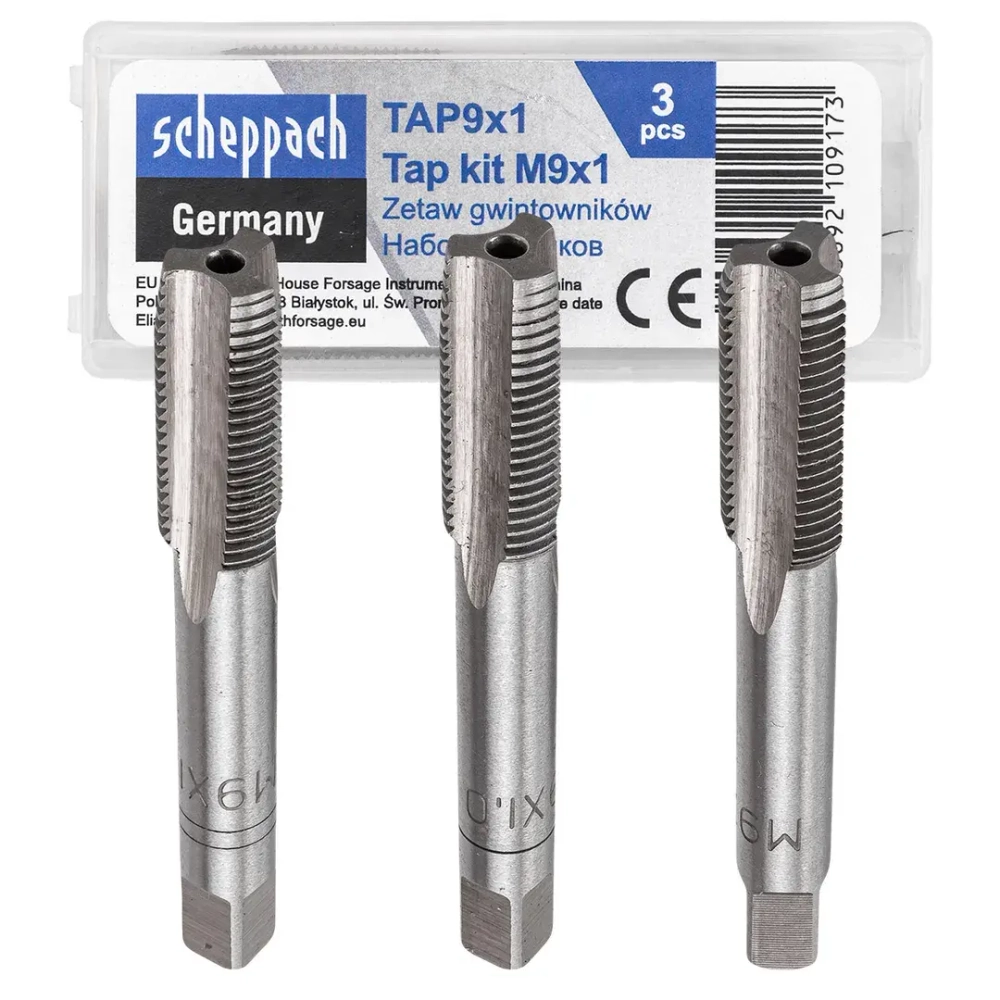 Метчик M9x1 (3шт) Scheppach Sch-TAP9x1