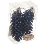 Ёлочные игрушки «Таинственное очарование» Шишки блестящие 9 см (набор 2 шт), сапфир