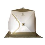 Палатка зимняя куб СЛЕДОПЫТ &quot;Premium&quot; 1,8х1,8 м, S по полу 3,2 кв.м, 3 слоя, цв. оливковый/белый