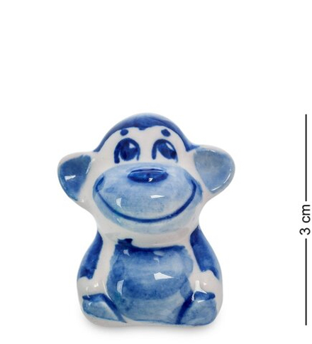 ГЛ- 876 Фигурка «Обезьянка-горох» (Гжельский фарфор)