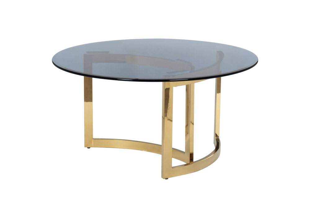 Стол журнальный Garda Decor Garda Decor темн.стекло, золото d90*45 см