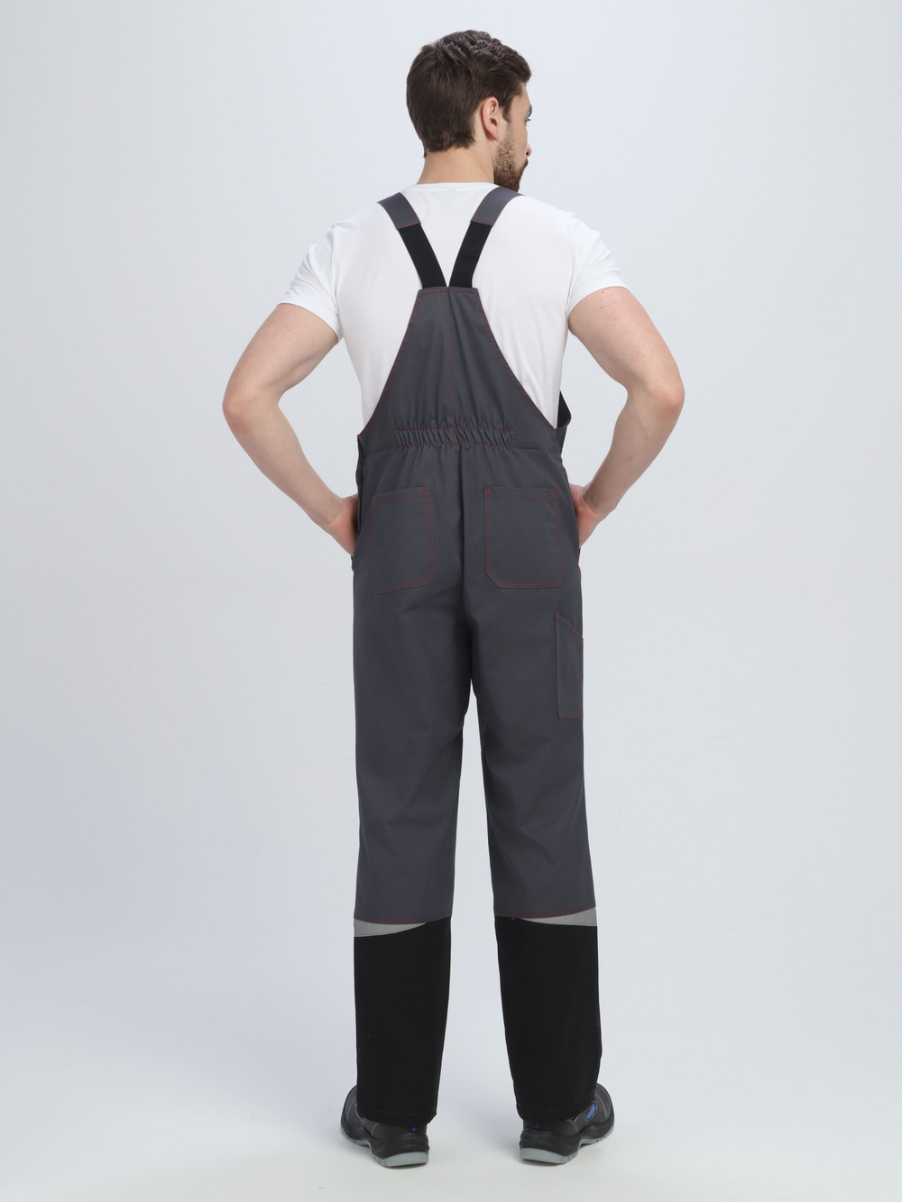 Костюм Строй-2 CH МВО (тк.Смесовая,280) п/к, т.серый/красный/черный