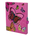 Записная книжка в футляре, А5, Alingar, замочек, "Красная бабочка"