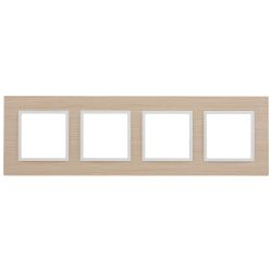 14-5304-01 ЭРА Рамка на 4 поста, дерево, Эра Elegance, белён.дуб-бел