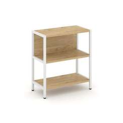 Shelf System Односекционный стеллаж двухярусный SN.STM-211 Тиквуд Светлый/Металл Белый 810*400*879