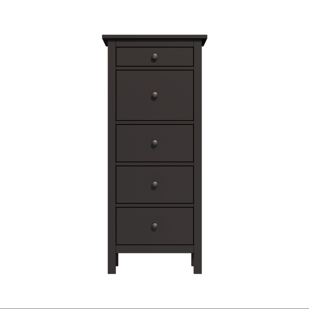 Комод с 5 ящиками деревянный, Хемнэс Hemnes/ Кымор, 57х39х160 см,черный