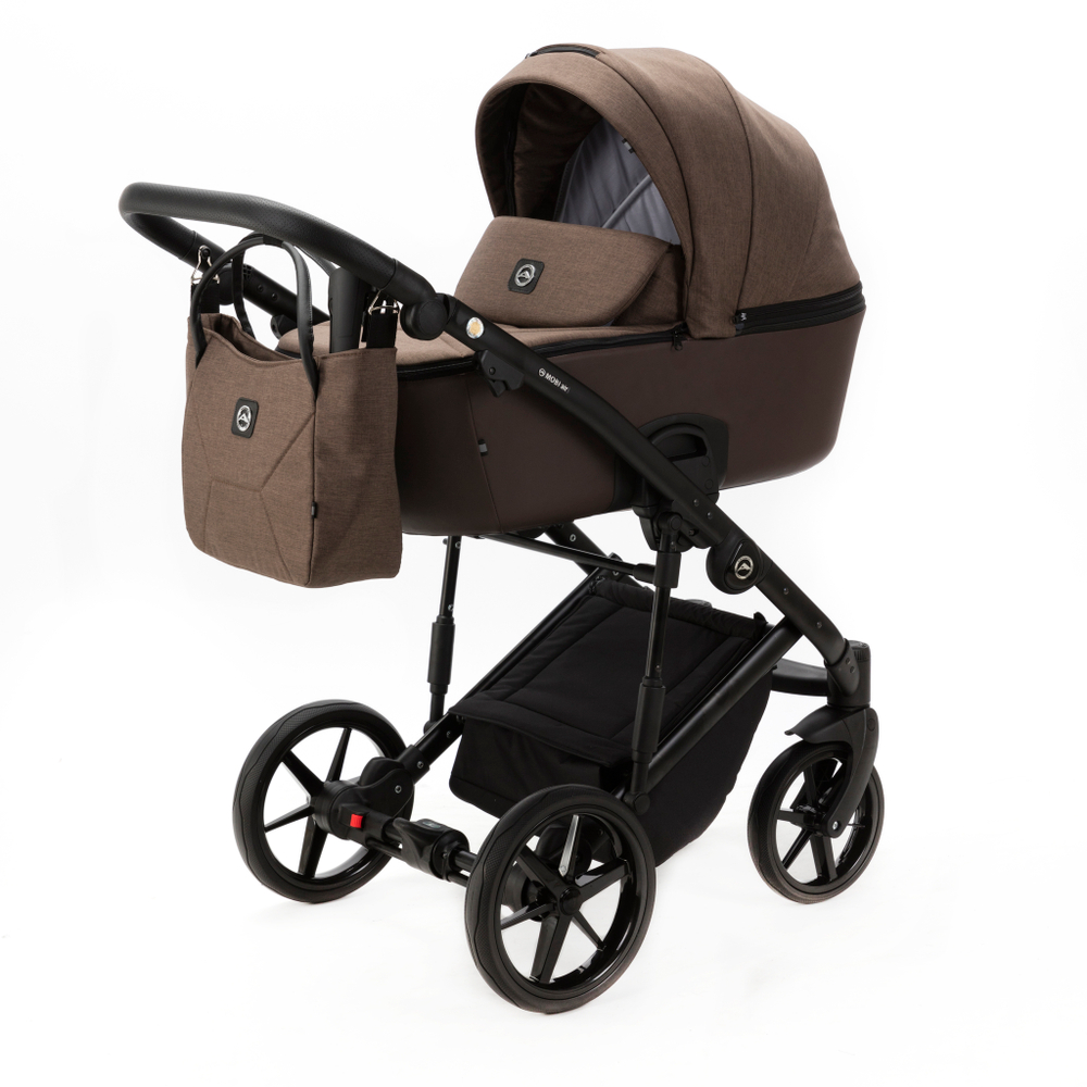 Детская универсальная коляска Adamex MOBI LUX PS-97 (2в1) Шоколад, шоколад экокожа