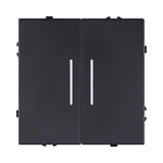 Выключатель 2-клавишный проходной 10А/250В с LED подсветкой, черный матовый Kollinger Eclipse EC-011BK