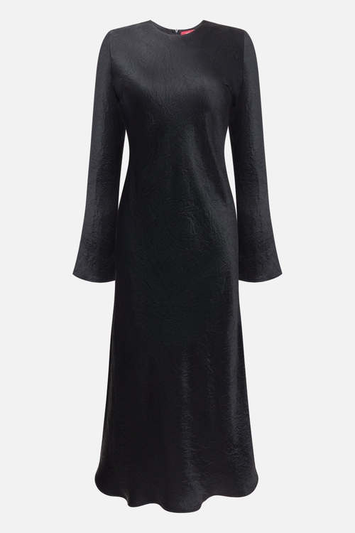 Платье-миди из жатого атласа