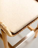 Барный стул Galea из тикового дерева и синтетического ротанга, 75 см