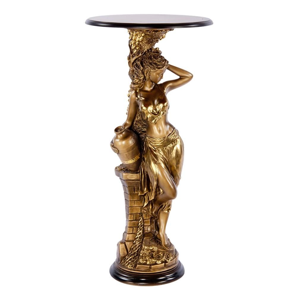 Подставка декоративная Девушка с кувшином №450 Бронза