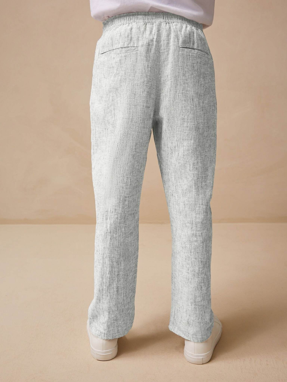 Брюки льняные для мальчика Next E42-438, Светло-серый