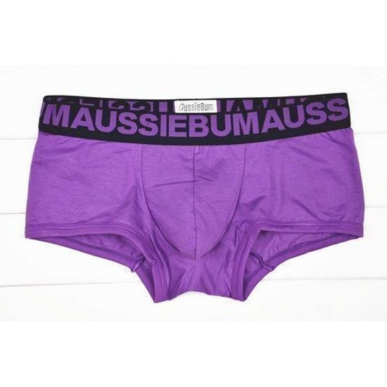 Мужские трусы хипсы фиолетовые с черной резинкой Aussiebum