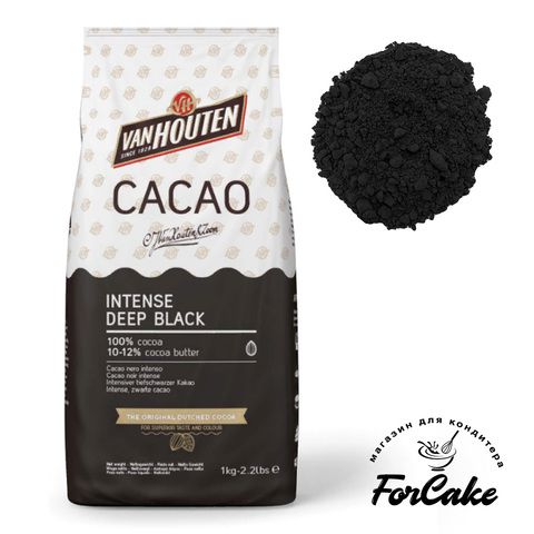Черный какао-порошок Van Houten Intense Deep Black
