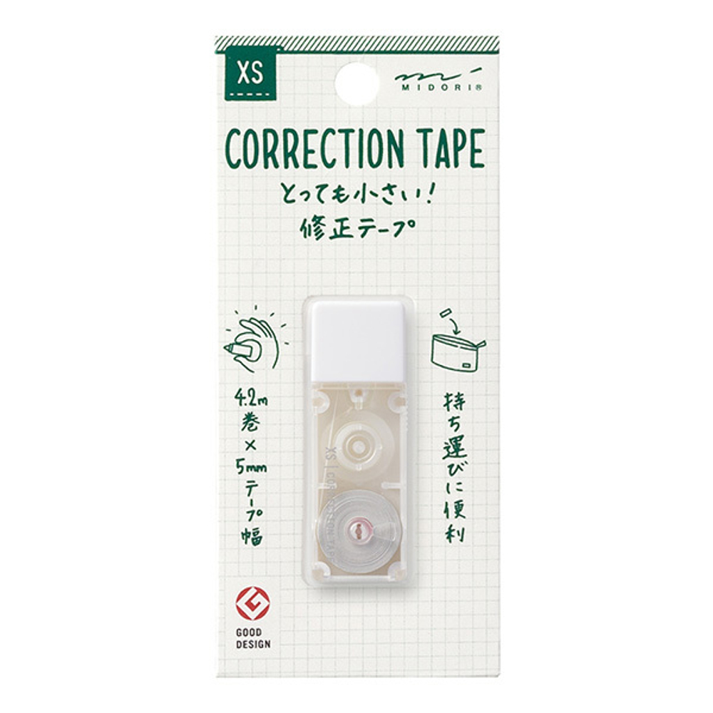 Ленточный штрих-корректор Midori XS Correction Tape (белый)